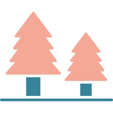 Orman. Web simgesi basit illüstrasyon