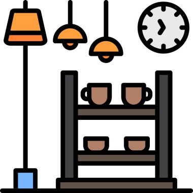 Kahve makinesi simgesi, vektör illüstrasyonu