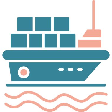 kargo gemisi simgesi vektör çizimi