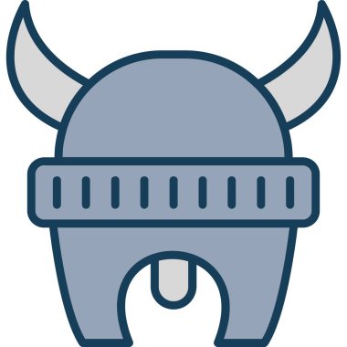 Viking miğferi. Basit illüstrasyon