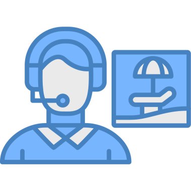 Çağrı merkezi ikonu doldurulmuş dış hat biçimi