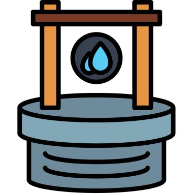 Yağ varili simgesi renk ana hatları vektörü