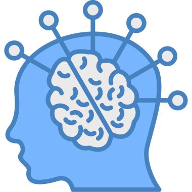 Beyin. Web simgesi basit illüstrasyon