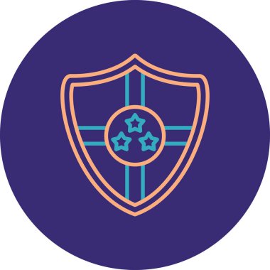 Benzersiz kalkan vektör çizgisi simgesi