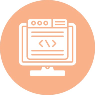 Kod Simgesi, Basit Renk Vektörü İllüstrasyonu