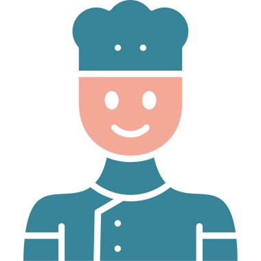 Şef vektör glif simgesi