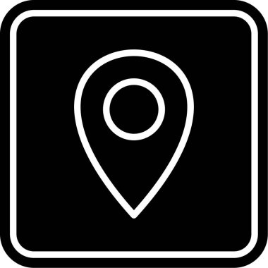 gps konum haritası simgesi ana hat biçiminde