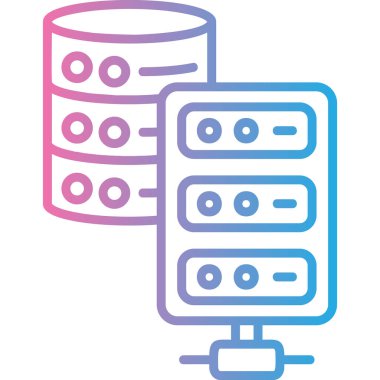 Sunucu veritabanı sunucu simgesi - taslak biçimi