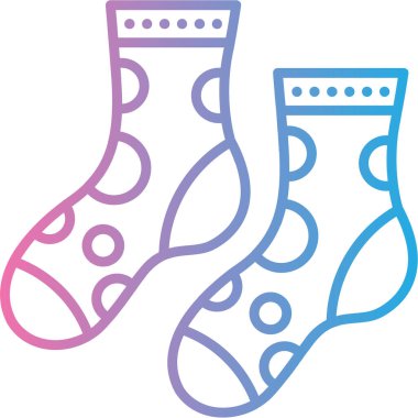 Noel simgesi çorap. Vektör çizim