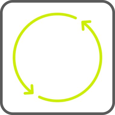 cw vektör düz simgesini döndür. resim biçimi, kare çerçeve içindeki gri arkaplan içindeki düz simge sembolüdür..