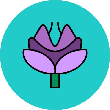 Çiçek. Web simgesi basit illüstrasyon