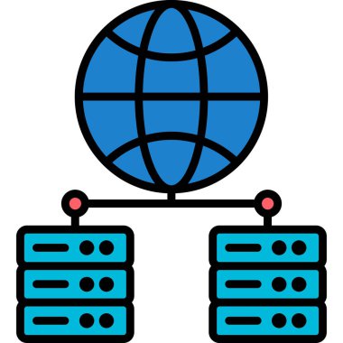 Sunucu. Web simgesi basit illüstrasyon