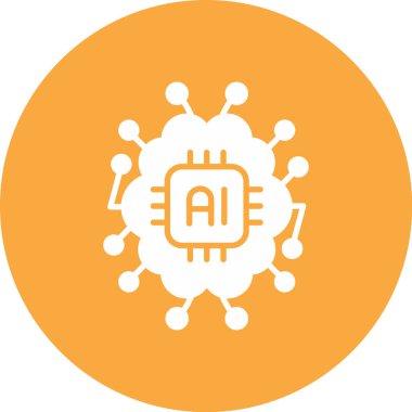 Yapay zeka. Web simgesi basit illüstrasyon