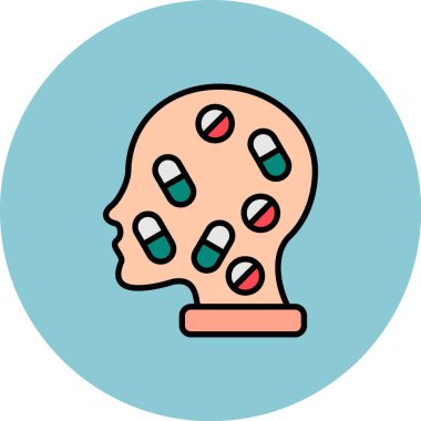 beyin vektörü düz çizim simgesi