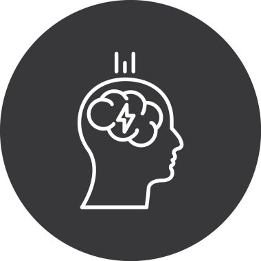 Beyin. Web simgesi basit illüstrasyon