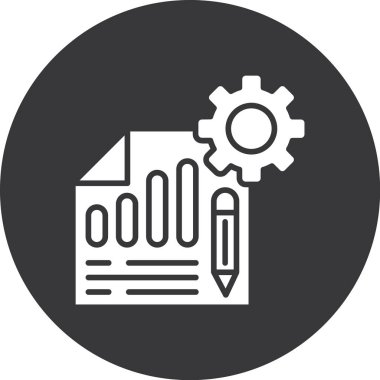 belge ve vites simgesi. Basit resimleme