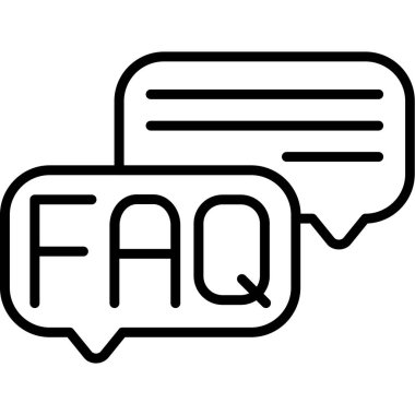 Beyaz arkaplanda izole edilmiş ana hat biçiminde faq simgesi.