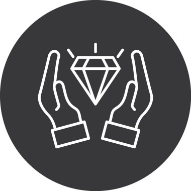 Elmas. Web simgesi basit illüstrasyon