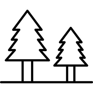 Orman ağaçları doğa simgesi ana hatlarıyla