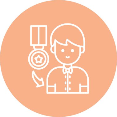 Madalyalı bir adamın vektör çizimi