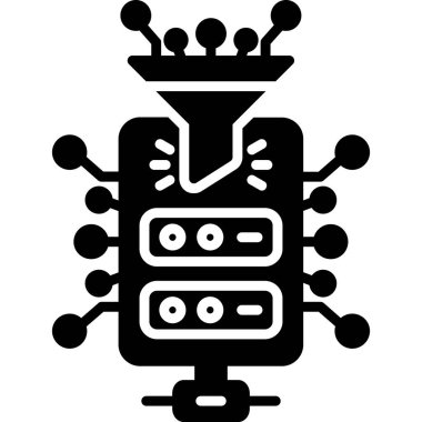 robot. Web simgesi basit illüstrasyon