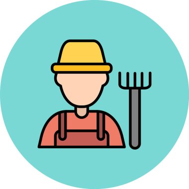 Çiftçi. Web simgesi basit illüstrasyon