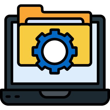 Bilgisayar ayarları simgesi, vektör çizim