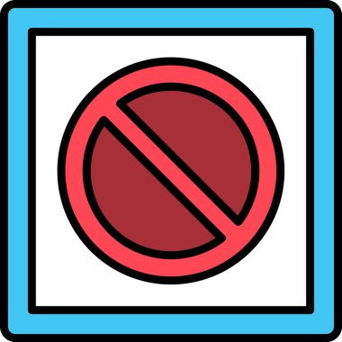 İşaret simgesi rengi dış hat vektörü yok