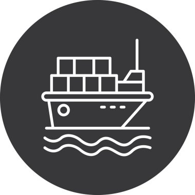 kargo gemisi simgesi. Web tasarımı için basit bir gemi vektör simgesi çizimi