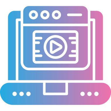 çevrimiçi oynatma web simgesi basit illüstrasyon