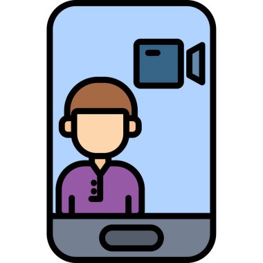 adam akıllı telefon vektör çizimi