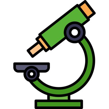 Mikroskop simgesi. Web için mikroskop vektör simgelerinin özet çizimi