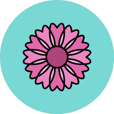 Çiçek. Web simgesi basit illüstrasyon