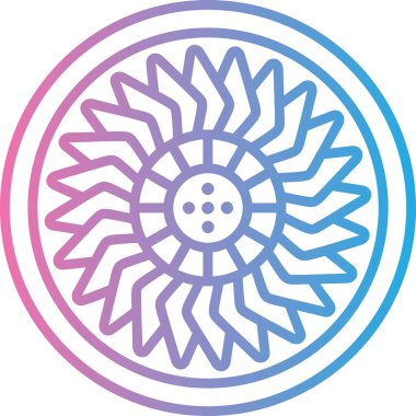 Beyaz arkaplanda izole edilmiş ana hatlı güneş ikonu. Japonca