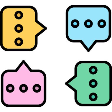 vektör çizim sohbet Icon set