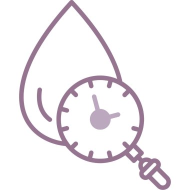 Saatli su damlası. vektör illüstrasyonu.