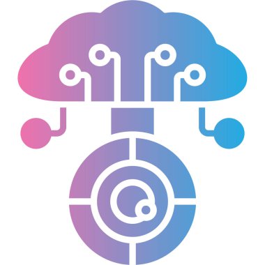 Yapay zeka ikonu vektör illüstrasyonu