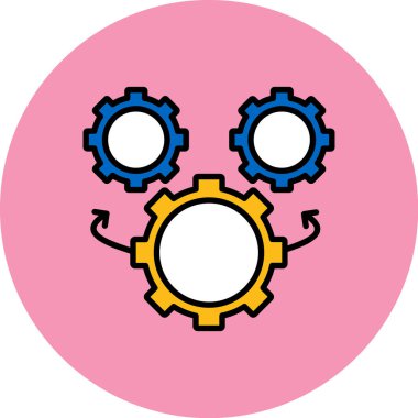 Dişliler. Web simgesi vektör illüstrasyonu