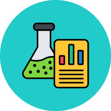 Kimya. Web simgesi basit illüstrasyon