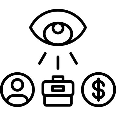 Göz simgesini. Göz vektör simgesi web için anahat çizimi