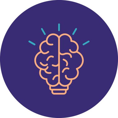 Beyin. Web simgesi basit illüstrasyon