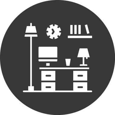 ofis masası vektör simgesi tasarımı