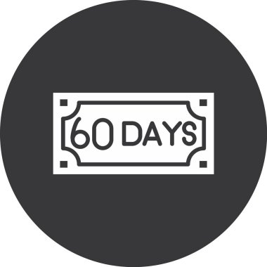 Beyaz arkaplanda kalan 60 günlük simge.