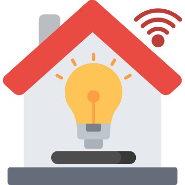 ev akıllı ev simgesi düz stil