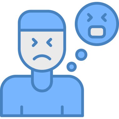 kızgın adam simgesi vektör illüstrasyonu