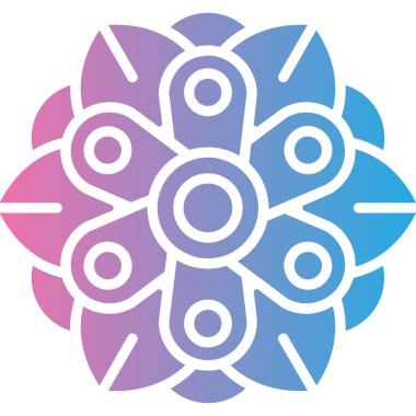 güzel lotus çiçeği çizgisi vektör simgesi