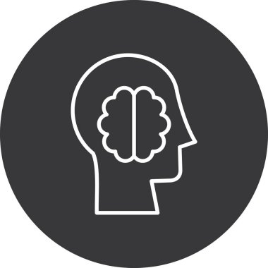 beyin ikonu vektör illüstrasyonu