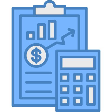 finansal rapor vektör illüstrasyonu, doldurulmuş tasarım simgesi düzenlenebilir ana hatları