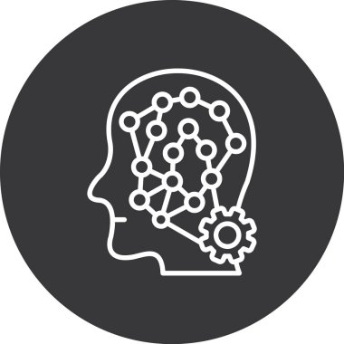 Beyin. Web simgesi basit illüstrasyon