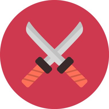 çapraz bıçak simgesi düz stil